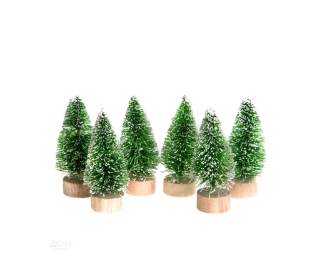 CHOINKI DEKORACYJNE 5CM 6SZT ZIELONE #ŚWIĘTA