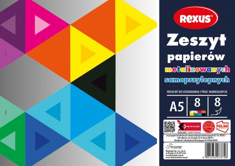 ZESZYT PAPIERÓW KOLOR SAMOP METAL A5/8K