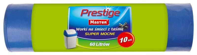 WORKI NA ŚMIECI Z TAŚMĄ 60L 10SZT. HDPE MASTER S030