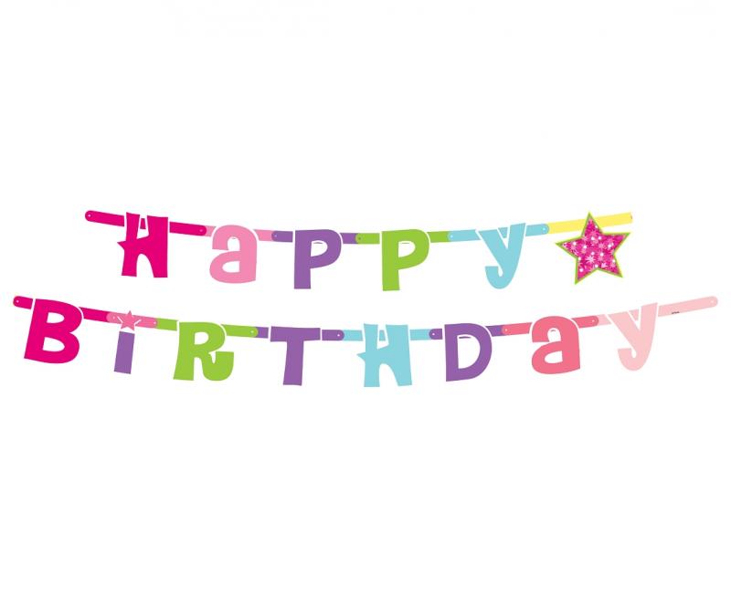 GIRLANDA HAPPY BIRTHDAY RÓŻOWE 1,8 m