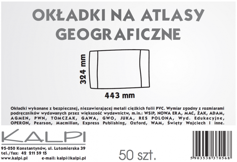 OKŁADKA ATLAS GEOGRAFICZNY KALPI A/50