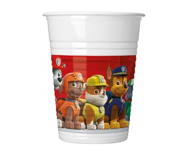 KUBECZKI PLASTIKOWE PAW PATROL READY FOR ACTION 200ML/8SZT