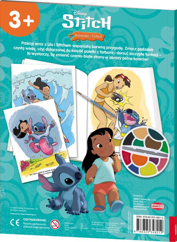 KSIĄŻECZKA DISNEY STICH MALOWANKA Z FARBAMI