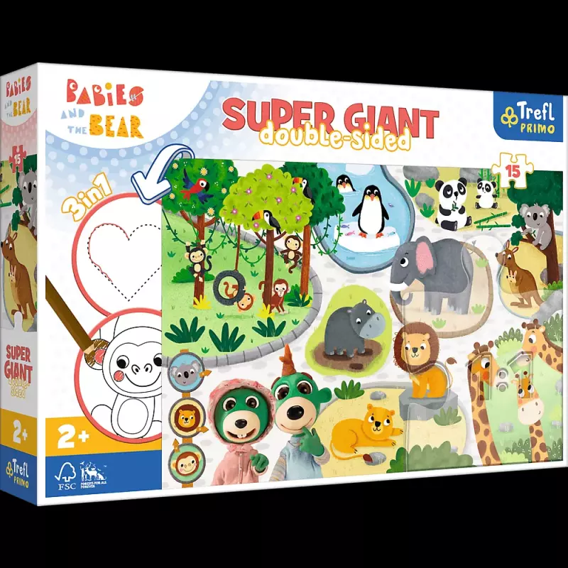 PUZZLE 15 TREFL GIANT BOBASKI W ZOO