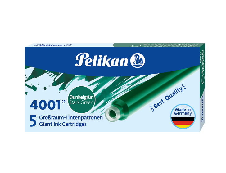 NABOJE PELIKAN DŁUGIE CIEMNO ZIELONE