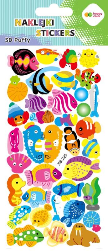 NAKLEJKI 3D PUFFY-OCEAN FISHES 9,5CMX22CM HAPPY COLOR