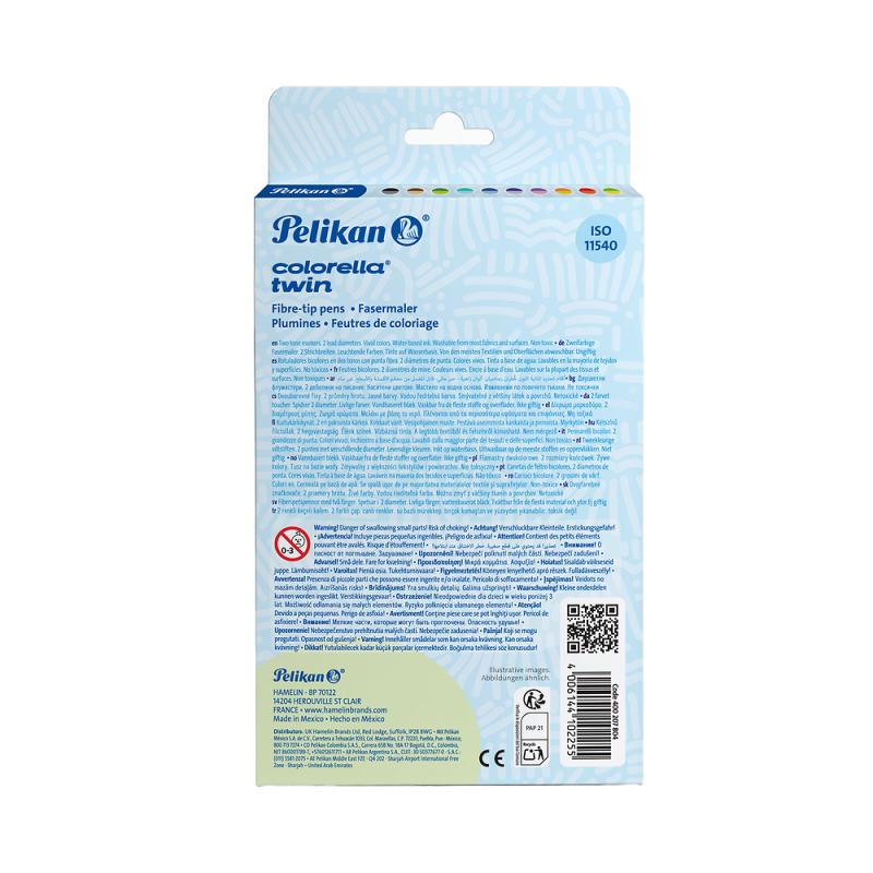 FLAMASTRY 10 PELIKAN COLORELLA TWIN