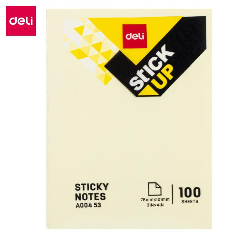 NOTES SAMOPRZYLEPNY 76X101MM 100 KARTEK ŻÓŁTY DELI