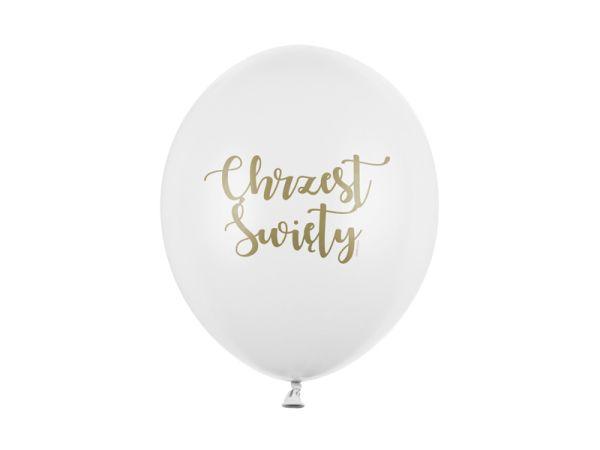 BALONY CHRZEST ŚW.30CM PASTEL PURE WHITE A'50