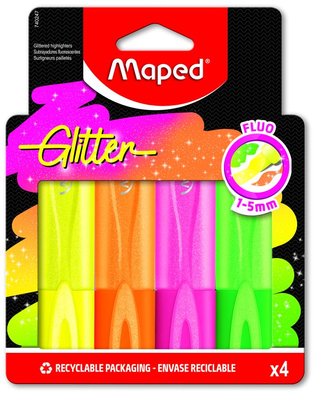ZAKREŚLACZ GLITTER FLUO BROKATOWY A4