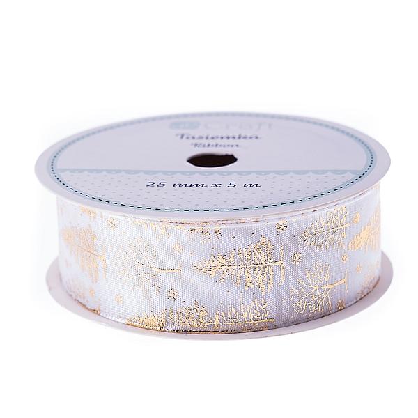 TASIEMKA WHITE CHRISTMAS 25MMX5M CHOINKI