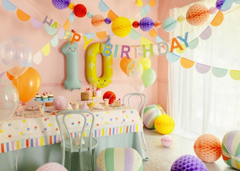 BALON FOLIOWY PIŁKA W PASKI 75CM MIX