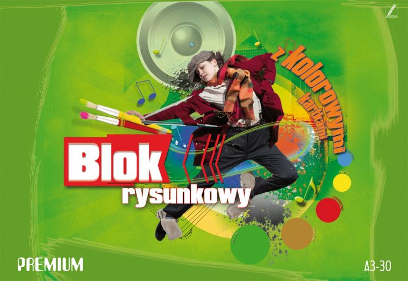 BLOK RYSUNKOWY A3/30 KOLOR PREMIUM KRESKA