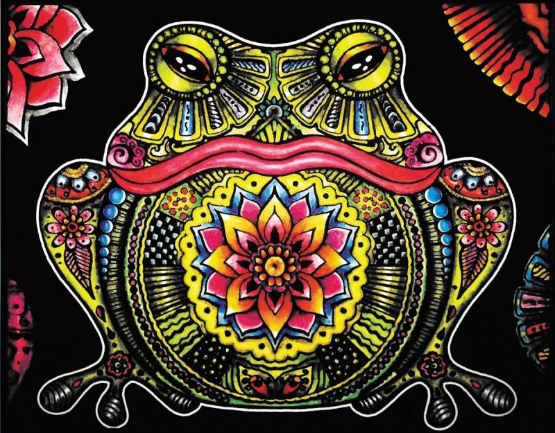 KOLOROWANKA WELWETOWA 47X35 ŻABA