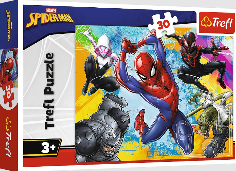 PUZZLE 30 TREFL KOLORY SPIDER MAN'A