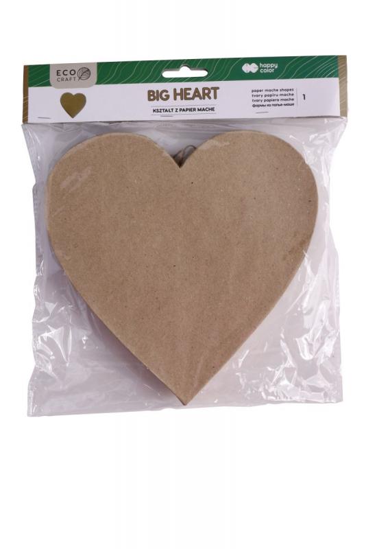 KSZTAŁT Z PAPIER MACHE BIG HEART 19x2.5CM