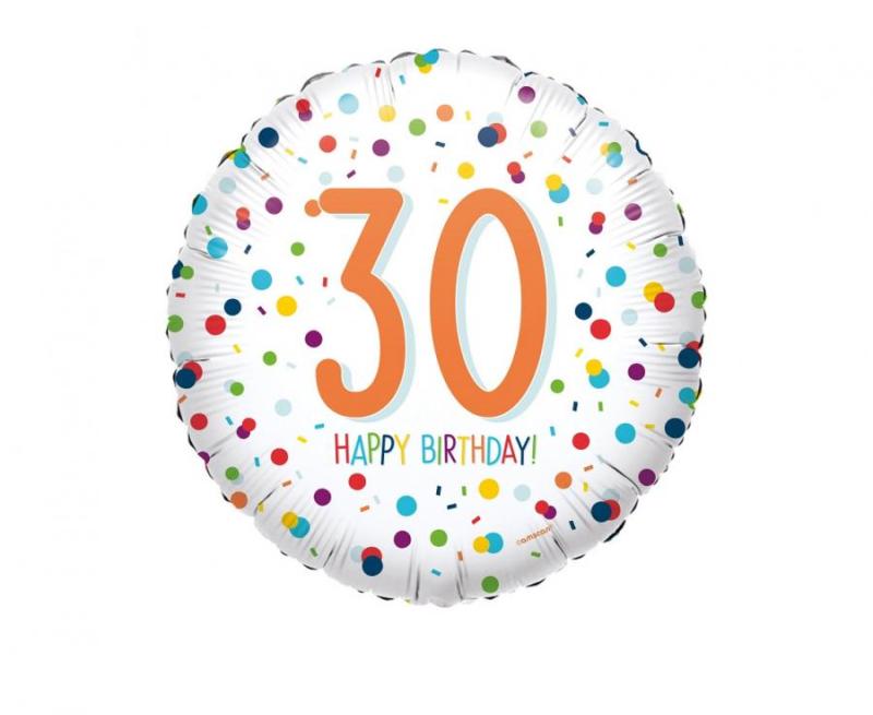 BALON FOLIOWY 18CALI CONFETTI BDAY 30