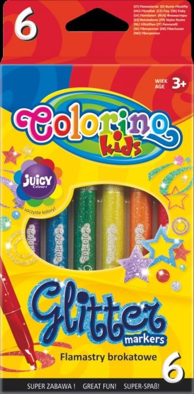 FLAMASTRY 6 KOL BROKATOWE COLORINO KIDS