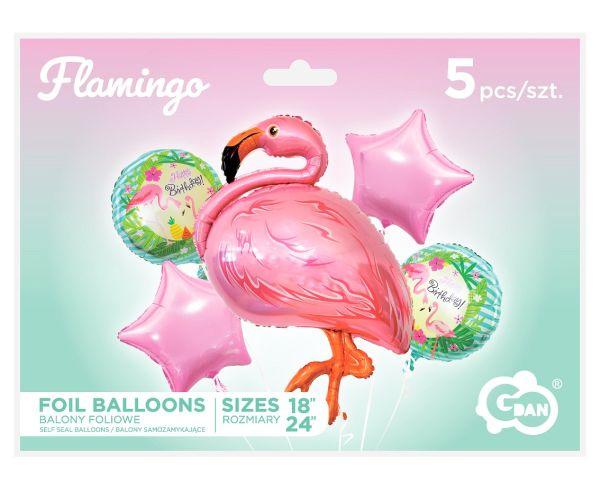 BALONY FOLIOWE ZESTAW FLAMING A'5