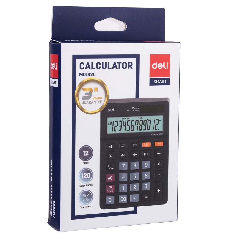 KALKULATOR 12-POZYCYJNY CZARNY DELI