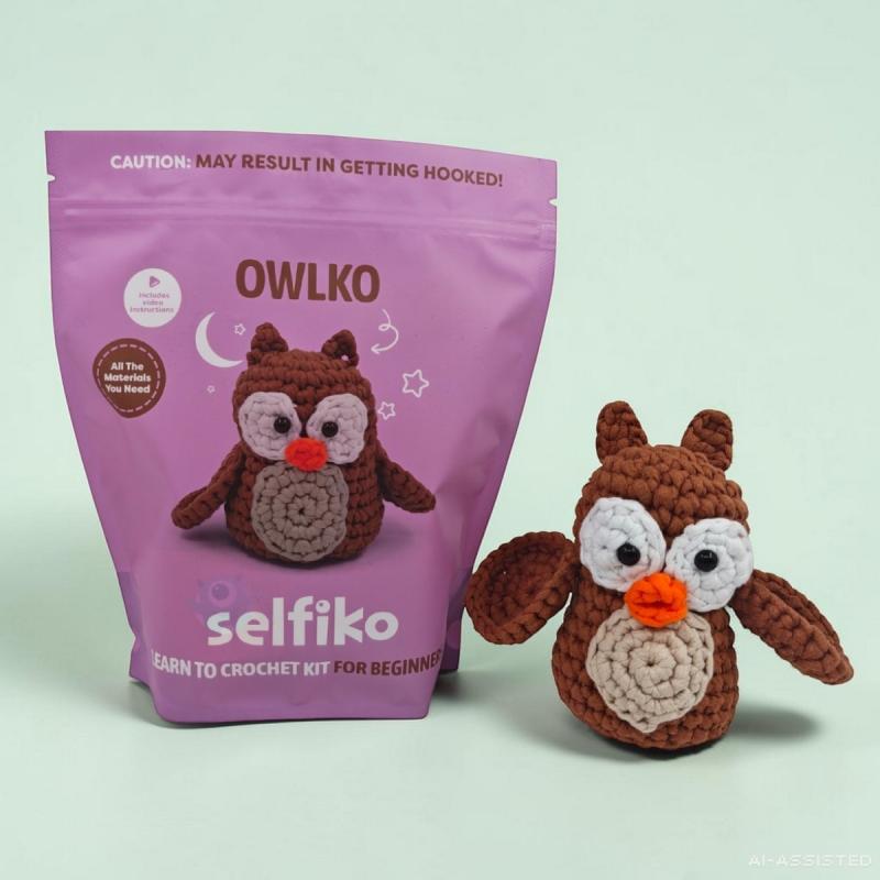 ZESTAW DO SZYDEŁKOWANIA SOWA OWLKO SELFIKO