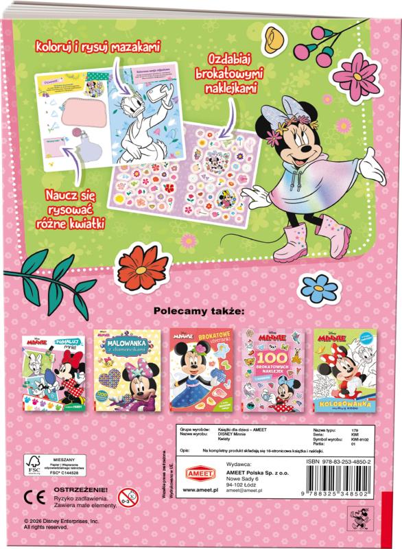 KSIĄŻECZKA DISNEY MINNIE. KWIATY