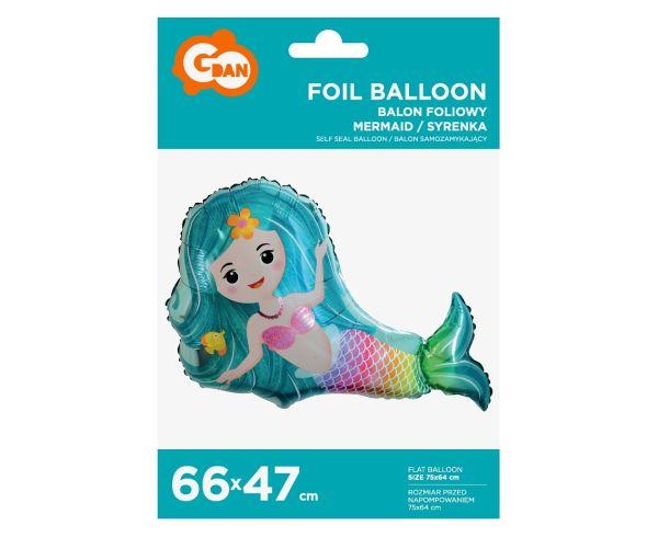 BALON FOLIOWY SYRENKA 66 CM