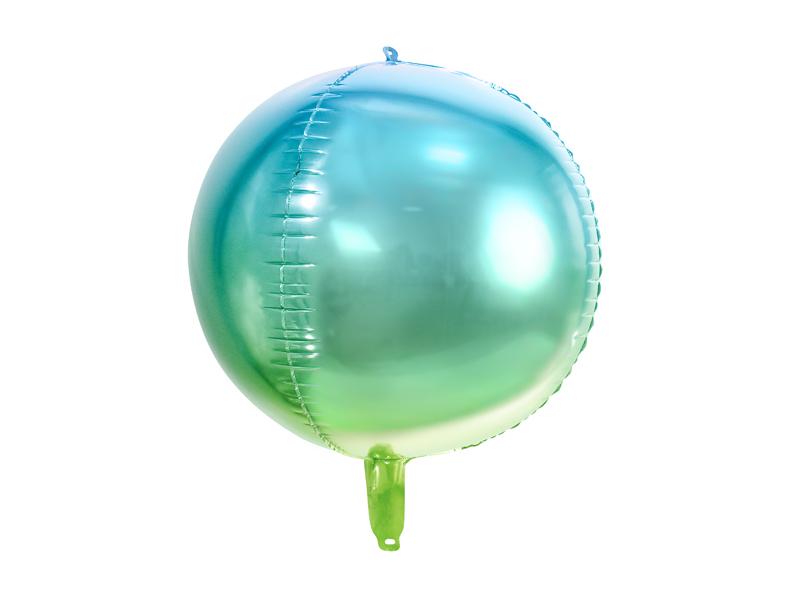 BALON FOLIOWY KULA OMBRE NIEB-ZIELONA 35CM