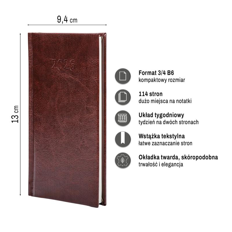 KALENDARZ SLIM 3/4 B6 AREX