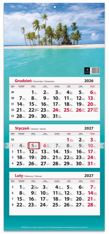 KALENDARZ TRÓJDZIELNY 2027