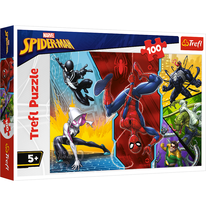 PUZZLE 100 TREFL W DO GÓRY NOGAMI-SPIDERMAN