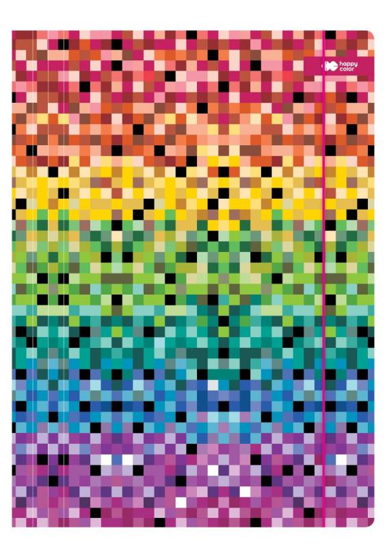 TECZKA Z GUMKĄ PIXI RAINBOW 24X31CM HAPPY COLOR