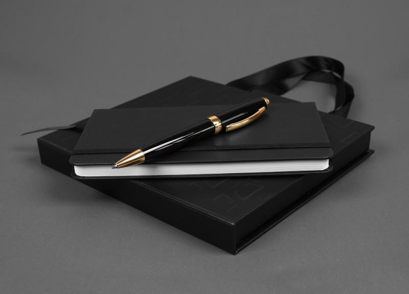 ZESTAW DŁUGOPIS + NOTES W ETUI SYMPHONY PREMIUM CZAR / ZŁ