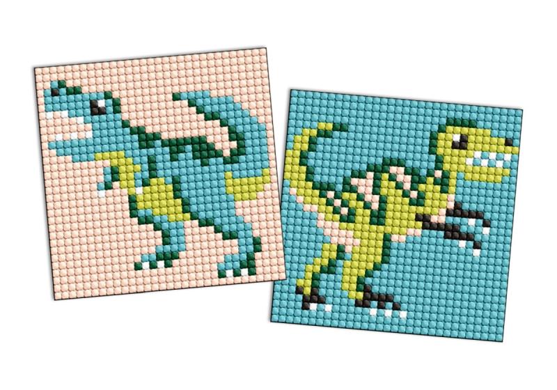 ZESTAW DO MOZAIKI DIAMENTOWEJ KIDS NA SAMOPRZYLEPNEJ PODSTAWIE OKRES JURAJSKI. DINOZAUR 4 9X9CM