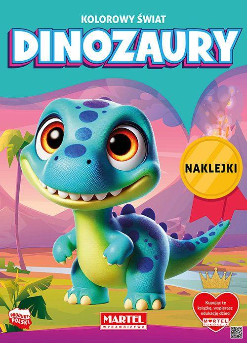 KSIĄŻECZKA KOLOROWY ŚWIAT, DINOZAURY Z NAKLEJKAMI