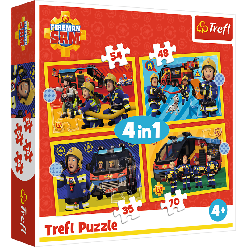 PUZZLE 4W1 TREFL STRAŻAK NA SYGNALE.STRAŻAK SAM