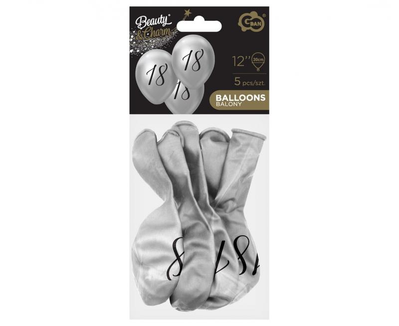 BALONY BEAUTY&CHARM 18 PLATYNOWE SREBRNE 12' A'5