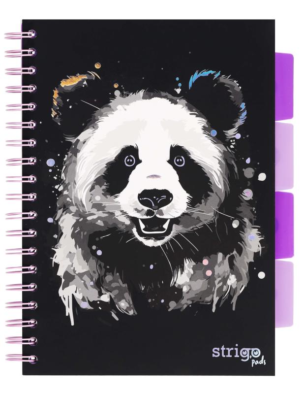KOŁOZESZYT B5/100# PANDA CZARNY 80G STRIGO