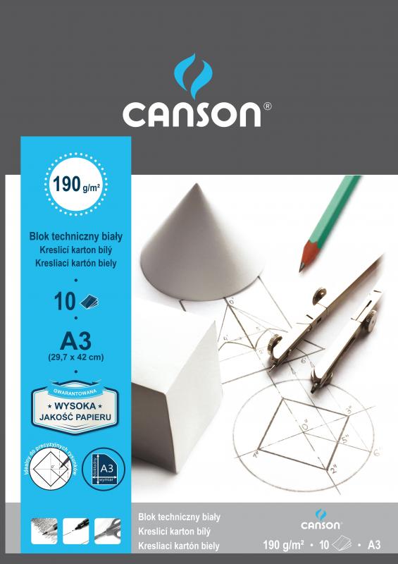 BLOK TECHNICZNY A3 CANSON 190G