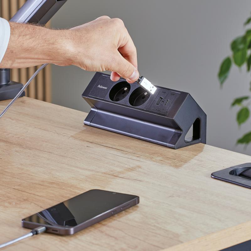 POWER DESK 2 TYP E CZARNY BANER