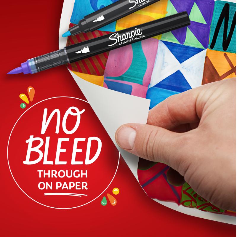 ZESTAW SHARPIE KREATYWNE MARKERY AKRYLOWE PĘDZELEK 12SZT