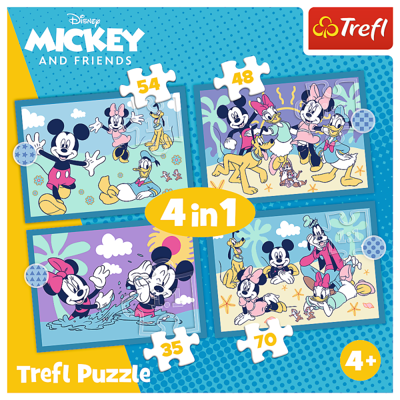 PUZZLE 4W1 TREFL ZABAWNE MYSZKI MIKI