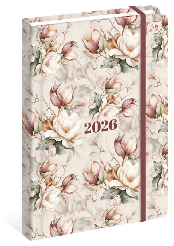 KALENDARZ KSIĄŻKOWY A5 192 MAT+UV MAGNOL. 2026