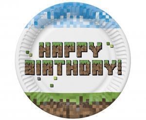 TALERZYKI PAP. PIXEL BLOCK HAPPY BIRTHDAY A/8