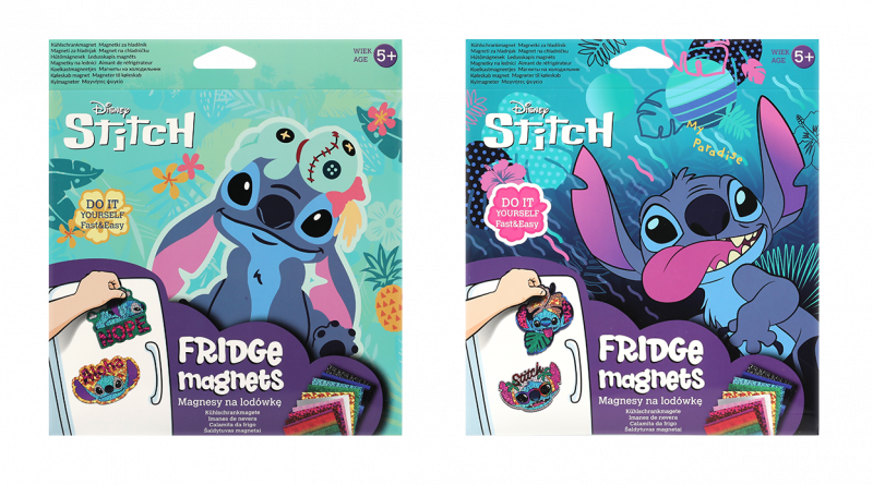 MAGNES NA LODÓWKĘ - MIX 2 WZORÓW STITCH DISNEY BLUE