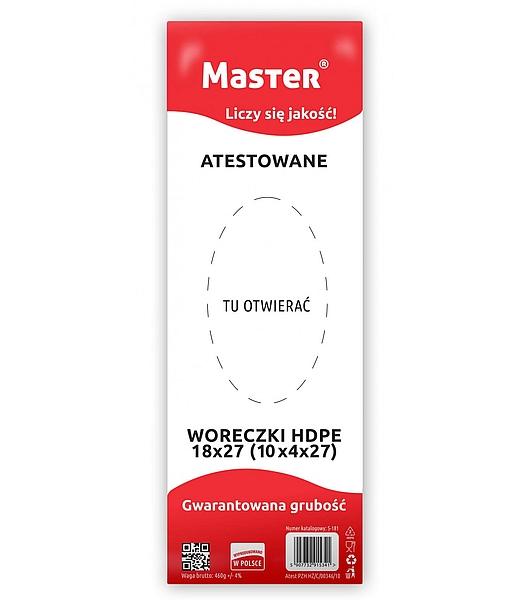 WORECZKI ŚNIADANIOWE HDPE 10/4X27CM ATESTOWANE MASTER S181 18/27