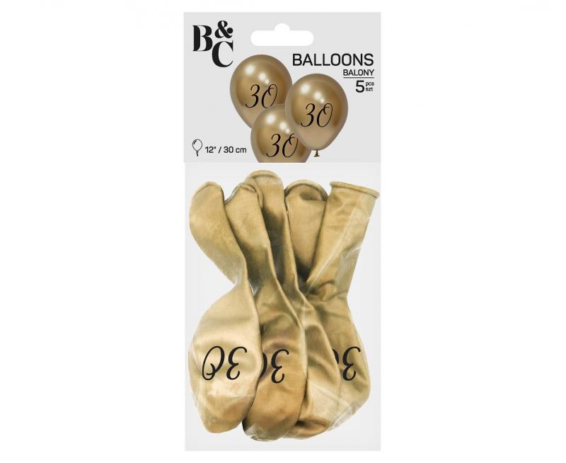 BALONY BEAUTY&CHARM 30 PLATYNOWE JASNO ZŁOTE 12' A'5