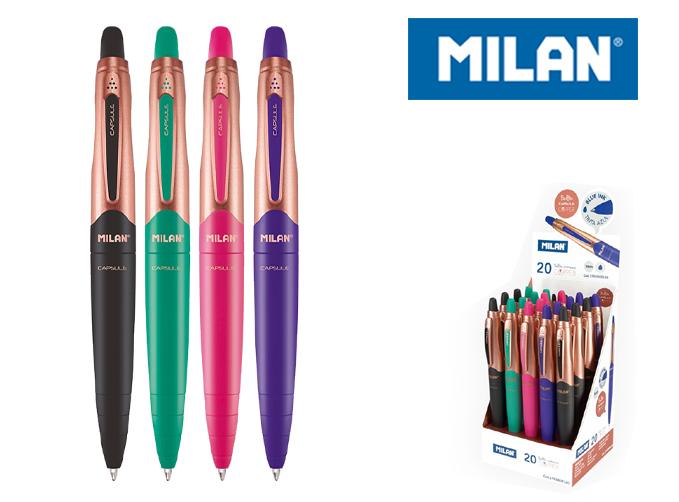 DŁUGOPIS MILAN CAPSULE COPPER NIEBIESK, PUD. 20 SZT.