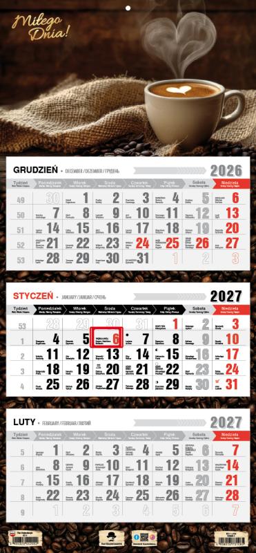 KALENDARZ TRÓJDZIELNY KT-1 PŁASKA GŁÓWKA 2027