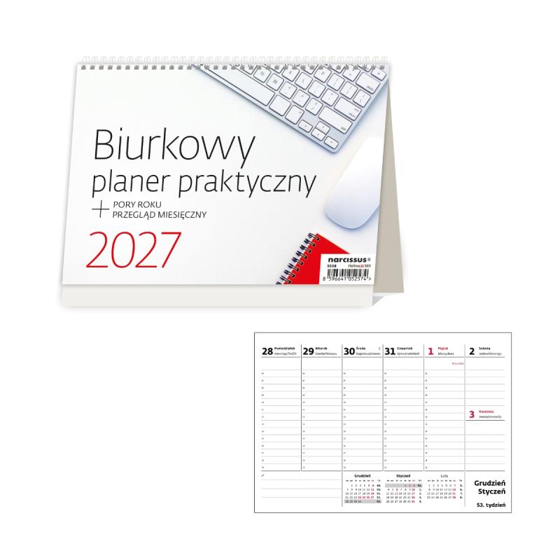 KALENDARZ BIURKOWY TYGODNIOWY PLANER PRAKTYCZNY 2027